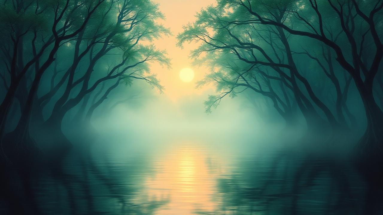 Sacred Niger Delta creek at dawn