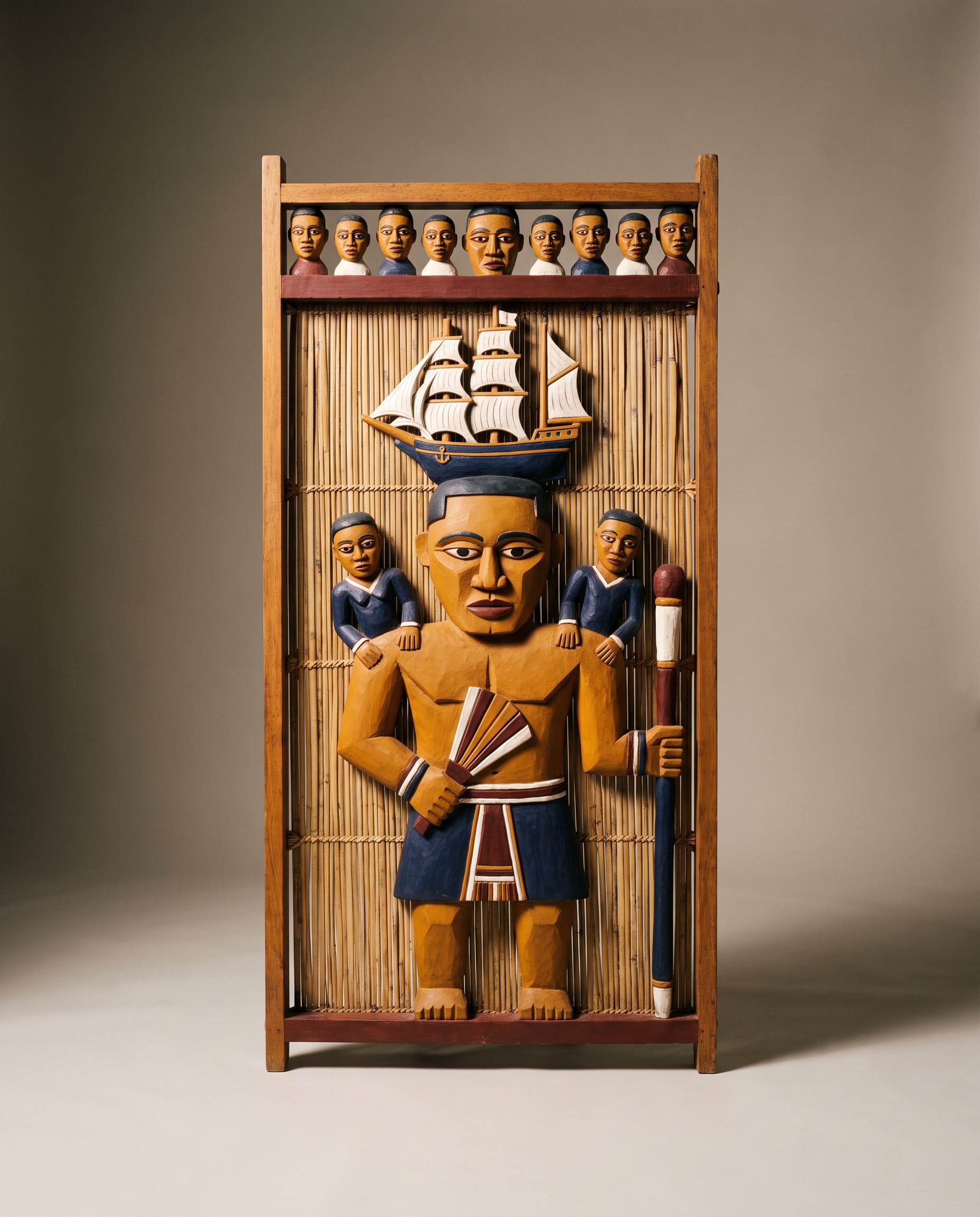 A bekinarusibi screen, as if newly carved, Made for this article