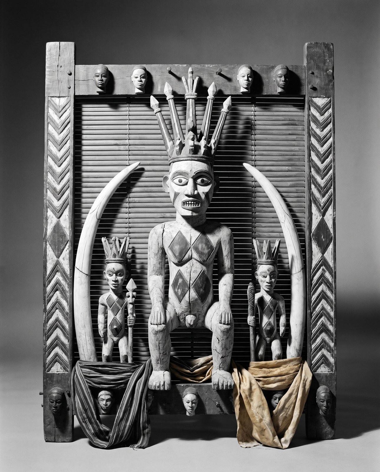 The crown-and-tusk screen, reconstructed, British Museum